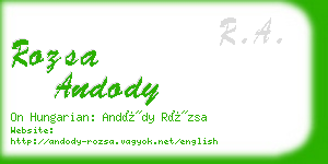 rozsa andody business card